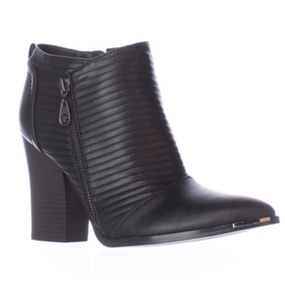 Womens GUESS Mayko Pointed Toe Dress Ankle Boots - Gray